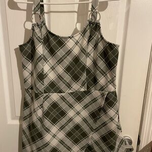 Stylish Plaid Kids Dress - Black and White